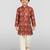 Boys red rayon patola printed kurta pyjama set