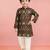 Boys blue rayon patola printed kurta pyjama set