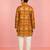 Boys yellow rayon patola printed kurta pyjama set