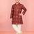 Boys red rayon patola printed kurta pyjama set