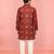 Boys red rayon patola printed kurta pyjama set
