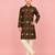 Boys blue rayon patola printed kurta pyjama set