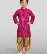 Boys falsa cotton bandhani kurta patiala set
