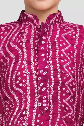 Boys falsa cotton bandhani kurta patiala set