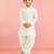 Boys cream viscose silk kurta patiala set | solid mandarin collar | eid casual ethnic wear