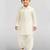 Boys cream viscose silk kurta patiala set | solid mandarin collar | eid casual ethnic wear