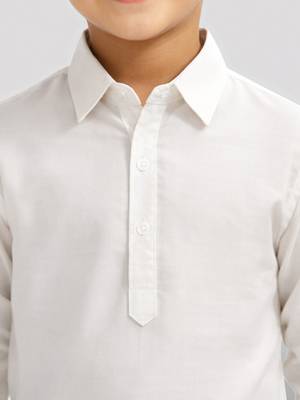 Boys white viscose silk kurta patiala set 3