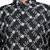 Boys black cotton kurta pyjama set with floral thread embroidery