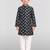 Boys black cotton kurta pyjama set with floral thread embroidery