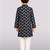 Boys black cotton kurta pyjama set with floral thread embroidery