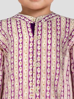 Baby boys onion pink pure cotton printed kurta pyjama set 2