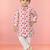 Baby boys pink pure cotton animal print kurta pyjama set