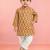 Baby boys yellow pure cotton floral print kurta pyjama set