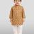 Baby boys yellow pure cotton floral print kurta pyjama set