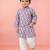 Baby boys grey pure cotton floral print kurta pyjama set
