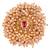 Ruby color adjustable ring with moti & agate stone | gold plated