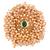 Green color adjustable ring with moti & agate stone | gold plated