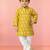 Baby boys yellow pure cotton floral print kurta pyjama set
