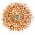 Firoza color adjustable ring with moti & agate stone | gold plated