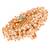 Firoza color adjustable ring with moti & agate stone | gold plated