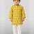 Baby boys yellow pure cotton floral print kurta pyjama set