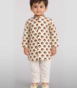 Baby boys multicolour pure cotton quirky print kurta pyjama set