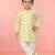 Baby boys yellow pure cotton animal print kurta pyjama set