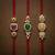 Multi color set of 3 kundan rakhis traditional design