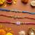 Multi color set of 3 thread rakhis stylish design