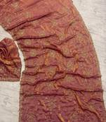 Orange Color Cudana and sequins work Satin Saree
