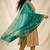 Banarasi pure chiniya silk dupatta in turquoise colour with zari work
