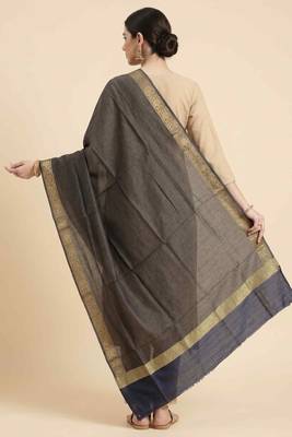 Banarasi pure chiffon silk dupatta in black colour with zari work 2