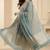 Banarasi pure khaddi georgette silk dupatta in sea green colour with minakari work