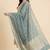 Banarasi pure khaddi georgette silk dupatta in sea green colour with minakari work