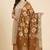 Banarasi pure chiniya silk dupatta in brown colour with zari work