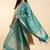 Banarasi kataan silk dupatta in green colour with floral minakari work