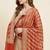 Banarasi pure khaddi georgette silk dupatta in orange colour with zari work