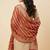 Banarasi pure khaddi georgette silk dupatta in orange colour with zari work