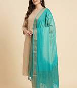 Banarasi pure chiffon silk dupatta in green colour with zari work