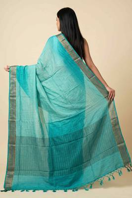 Banarasi pure chiffon silk dupatta in green colour with zari work 2