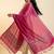 Banarasi pure chiffon silk dupatta in magenta colour with floral zari booti work