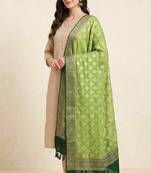 Banarasi pure chiffon silk dupatta in dual contrast shade with zari work