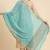 Banarasi pure chiffon silk dupatta in seagreen colour with zari work