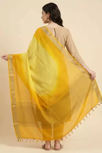 Banarasi pure chiffon silk dupatta in dual shade with zari work