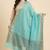 Banarasi pure chiffon silk dupatta in seagreen colour with zari work