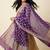 Banarasi pure chiffon silk dupatta in purple colour with floral work