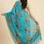 Banarasi pure chiffon silk dupatta in skyblue colour with floral digital print  work