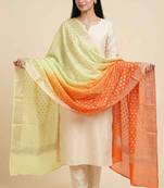 Banarasi pure chiffon silk dupatta in dual shade with zari booti work