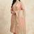 Banarasi pure munga silk dupatta in peach colour with floral rangkart work