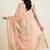 Banarasi pure munga silk dupatta in peach colour with floral rangkart work